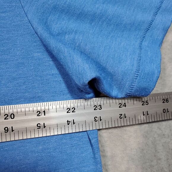 Lands End Shirt Men Large Blue Performance Serious Sweats Crew Neck Pullover Tee - Picture 5 of 10